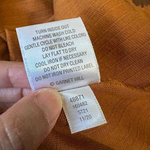 GARNET HILL Wide Leg Pants Brown Pull On Cropped High Rise Lagenlook - Picture 8 of 11